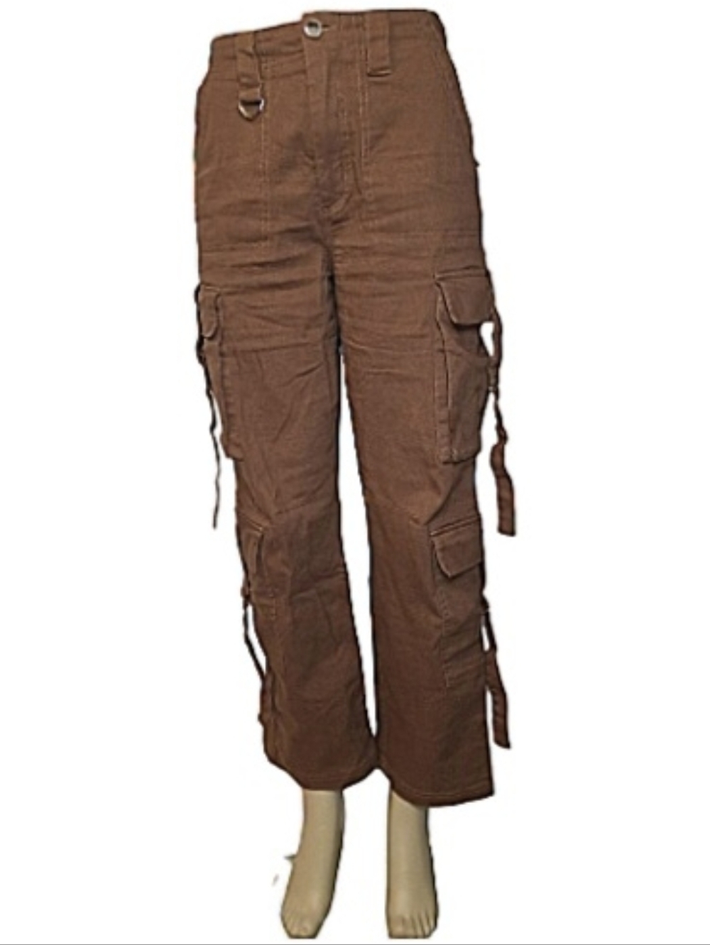 Charlotte Russe Brown Cargo Pants with D-Ring Size Small